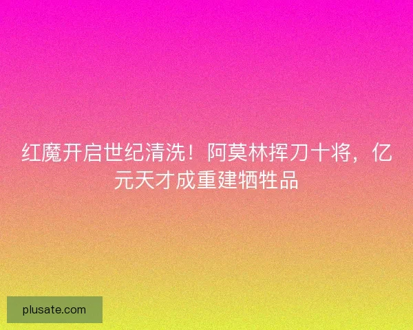 红魔开启世纪清洗！阿莫林挥刀十将，亿元天才成重建牺牲品